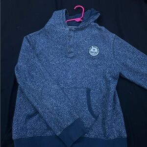 Blue Hooded Sweatshirt with Logo